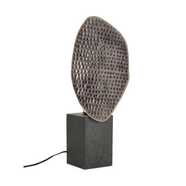 Antracitno siva metalna stolna lampa s metalnim sjenilom (visina 46 cm) Neev – Bizzotto