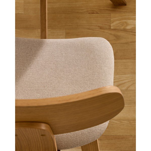 Bež/u prirodnoj boji blagovaonska stolica u dekoru hrasta Gena – Kave Home-image-4