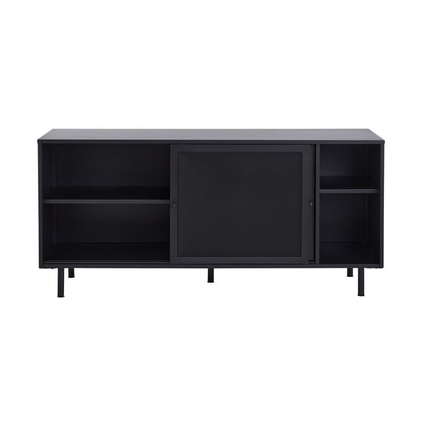 Crna metalna komoda s kliznim vratima 160x75x46 cm Veep – Unique Furniture-image-2