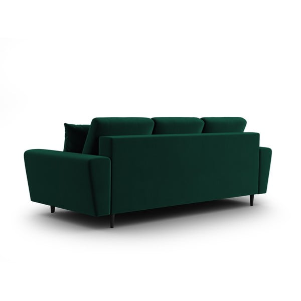 Zelena baršunasti sklopiva/s prostorom za odlaganje sofa 235 cm Kyoto – Cosmopolitan Design-image-3
