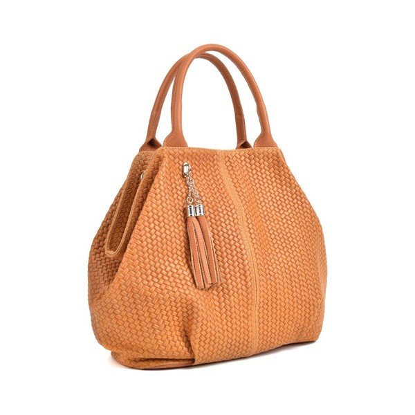 Konjak smeđa kožna torbica Mangotti Bags Betania-image-4