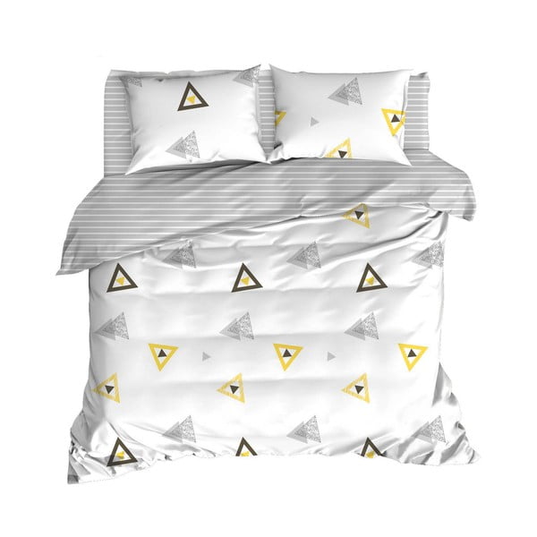 Bijela pamučna posteljina za bračni krevet s plahtom i pokrivačem 240x260 cm Erois - Mijolnir