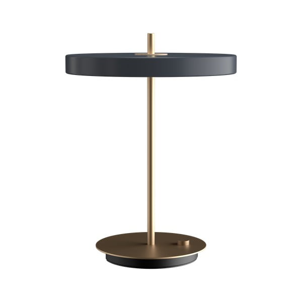 Antracitno siva LED stolna lampa s mogućnosti zatamnjivanja s metalnim sjenilom (visina 41,5 cm) Asteria Table – UMAGE