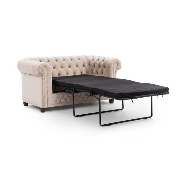 Bež baršunasti sklopiva sofa 148 cm York Blik – Ropez-image-2