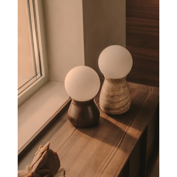 Tamno smeđa stolna lampa od masivnog kaučuka (visina 26 cm) Okeni – Kave Home-image-2