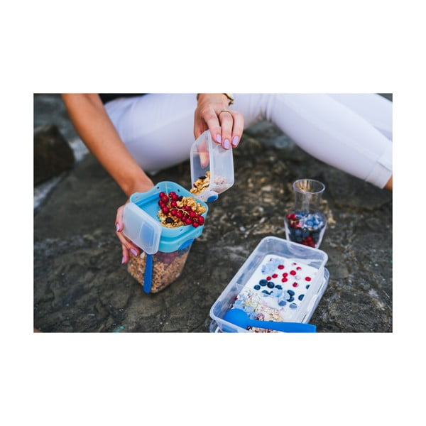 Plava kutija za međuobrok i obrok s priborom, Vialli Design, 650ml+230m-image-3