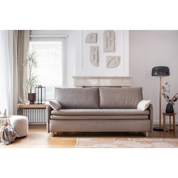 Svjetlo smeđa sklopiva sofa 207 cm Simon – Miuform-image-1
