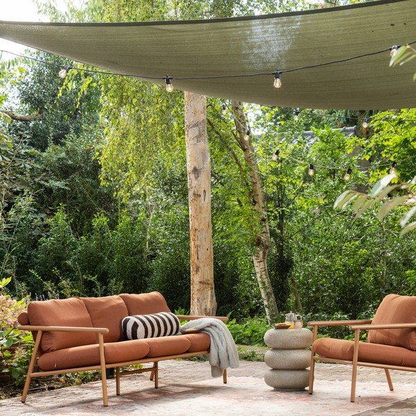 Podstavljena vrtna sofa boja terakote Cavero – WOOOD-image-1