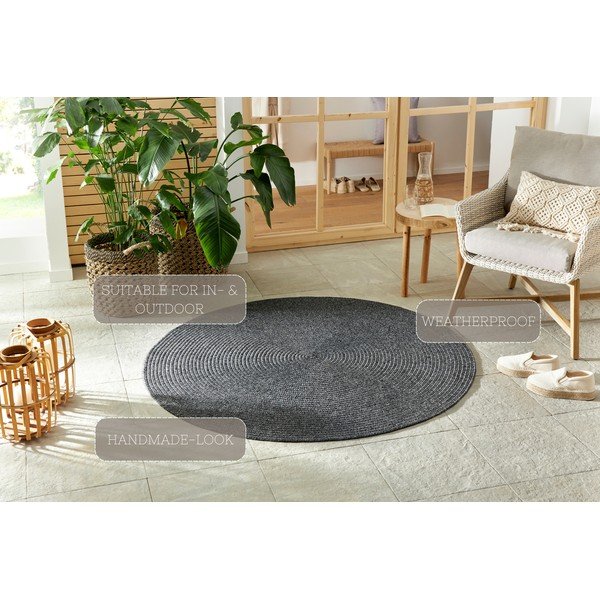 Sivi okrugli vanjski tepih ø 150 cm - NORTHRUGS-image-4