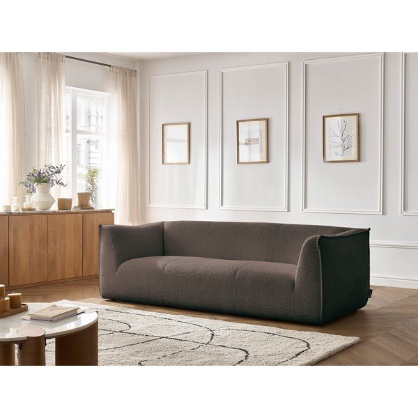 Smeđa sofa od bouclé tkanine 242 cm Giorgia – Bobochic Paris-image-1