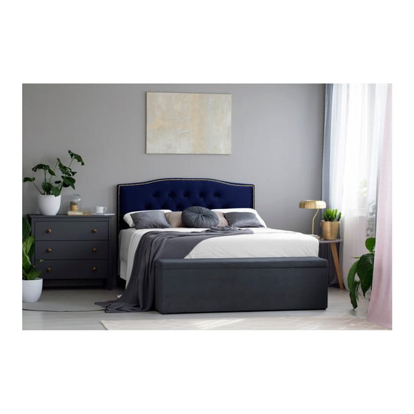 Mornarsko plavo uzglavlje Mazzini Sofas Daisy, 160 x 120 cm-image-2