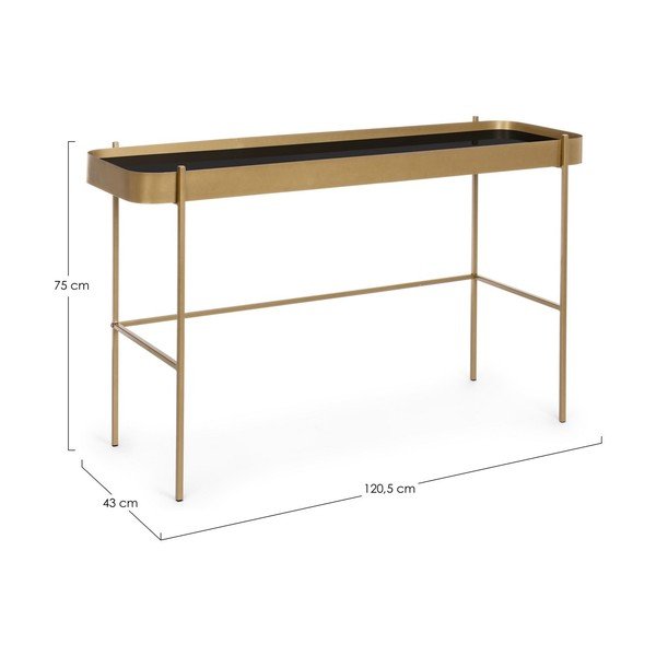 Pomoćni stol sa staklenom pločom stola u zlatnoj boji 43x120,5 cm Rashida – Bizzotto-image-4