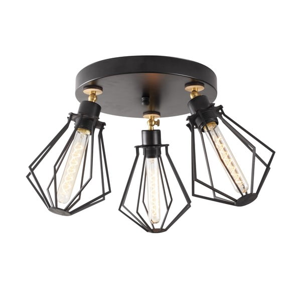 Crna/u zlatnoj boji stropna svjetiljka s metalnim sjenilom ø 18 cm Oylat – Opviq lights
