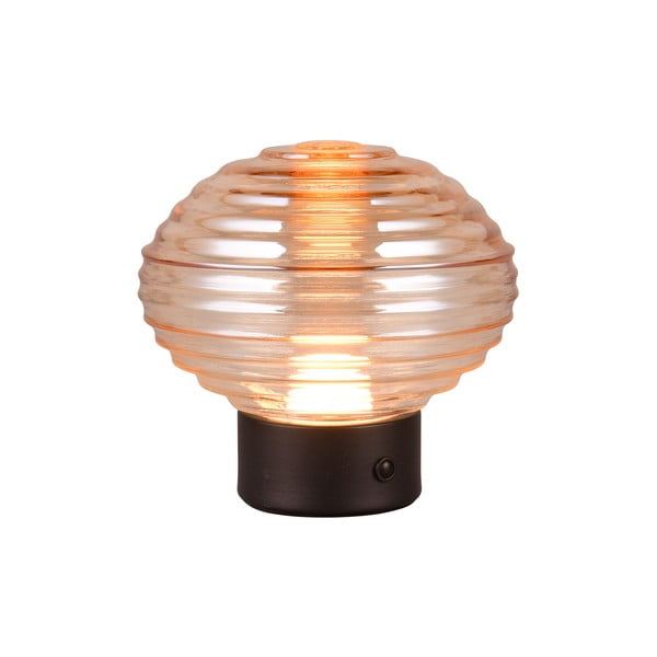 Crna/bež LED stolna lampa s mogućnosti zatamnjivanja sa staklenim sjenilom (visina 14,5 cm) Earl – Reality-image-1