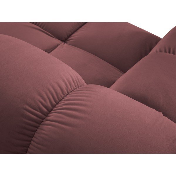 Ružičasta baršunasta kutna garnitura Bellis – Micadoni Home-image-1