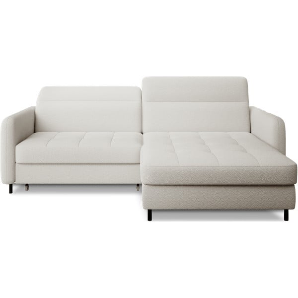 Krem sklopiva/s prostorom za odlaganje kutna garnitura od bouclé tkanine (s desnim kutom/s ležaljkom) Gomsi – ELTAP