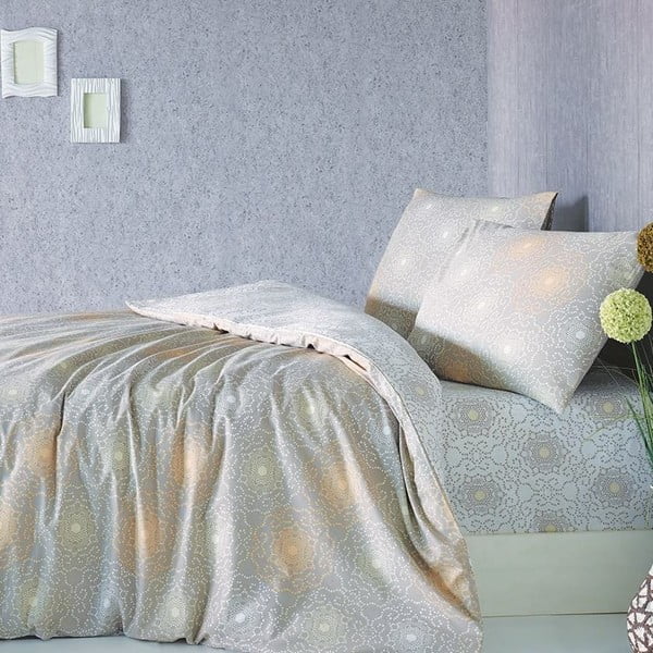 Pamučna posteljina s posteljinom za bračni krevet Maiset, 200 x 220 cm