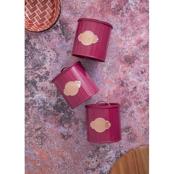 Crvene metalne limenke za hranu u setu od 3 kom - Kitchen Craft-image-2