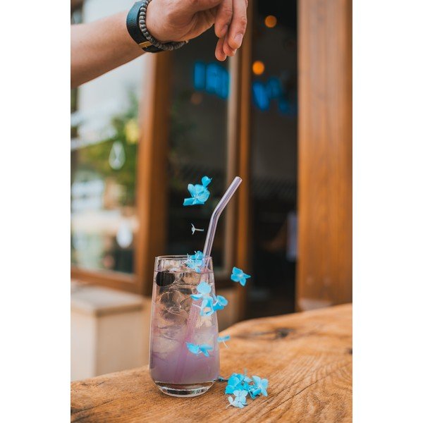 Set s 6 ružičastih staklenih slamki Vialli Design, dužina 23 cm-image-3