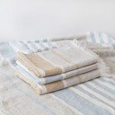 Plava lanena deka za plažu 140x170 cm Allure Stripe – Linen Tales