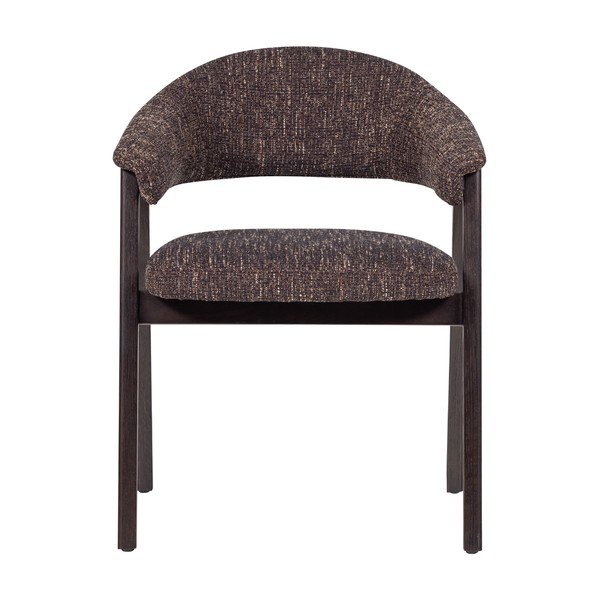 Tamno smeđa podstavljena blagovaonska stolica s naslonima za ruke Tunar – WOOOD-image-2