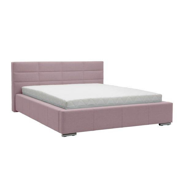 Svijetlo ružičasti bračni krevet Mazzini Beds Reve, 180 x 200 cm