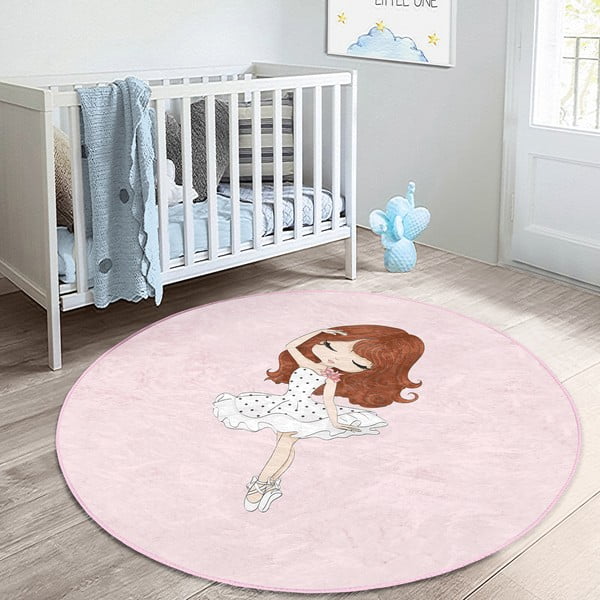 Ružičasti dječji tepih ø 80 cm Comfort – Mila Home-image-1