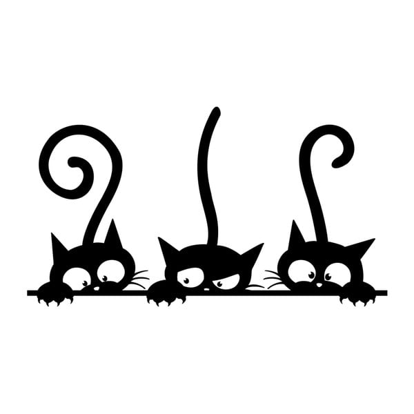 Zidna naljepnica Ambiance Funny Cats Trio, 20 x 35 cm-image-2