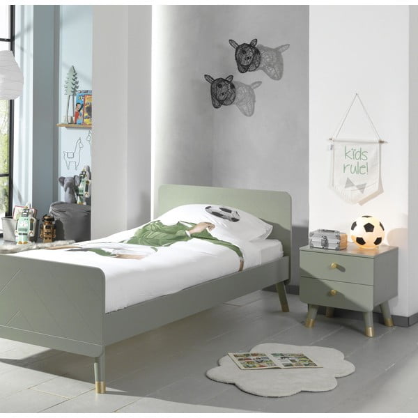 Maslinasto zeleni dječji noćni ormarić od borovine Vipack Billy-image-1