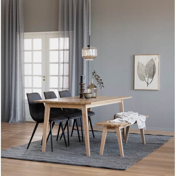 Drvena blagovaonska klupa u hrastovom dekoru Rowico Melfort, 144 x 38 cm-image-1