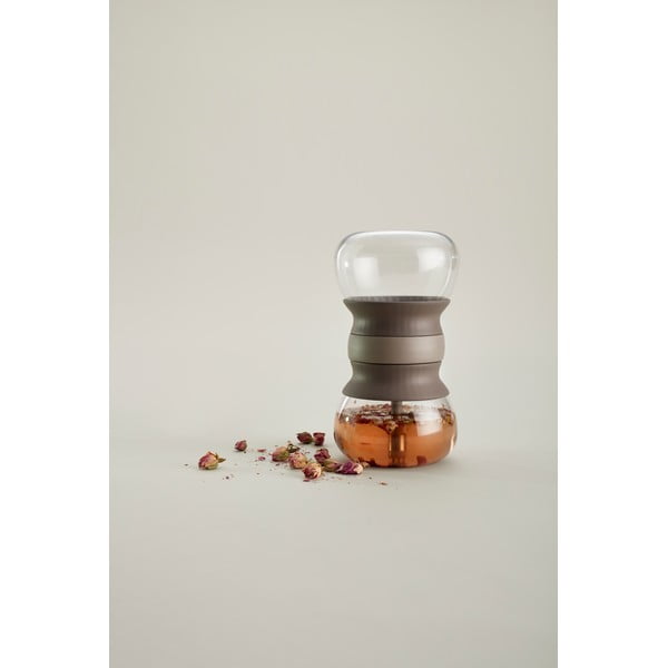 Svjetlo smeđi staklen čajnik s cjedilom 500 ml – Lékué-image-3