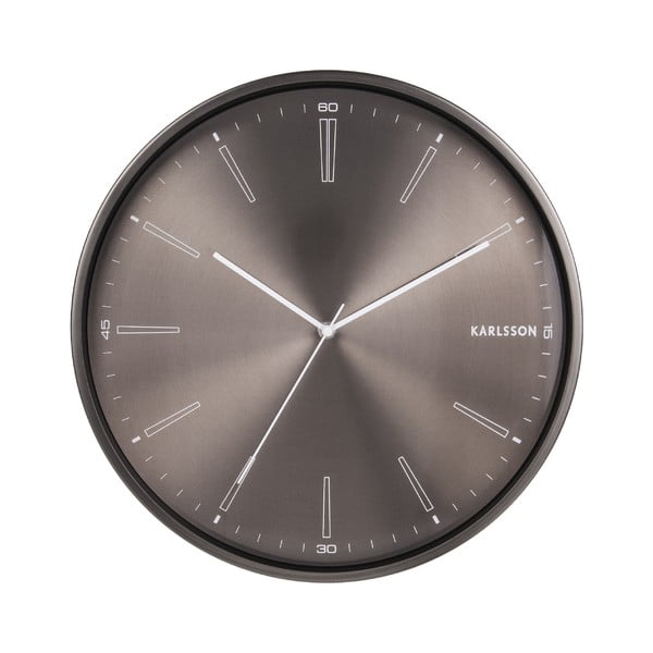 Metalni sat tamno sive boje Karlsson Distinct, ø 40 cm