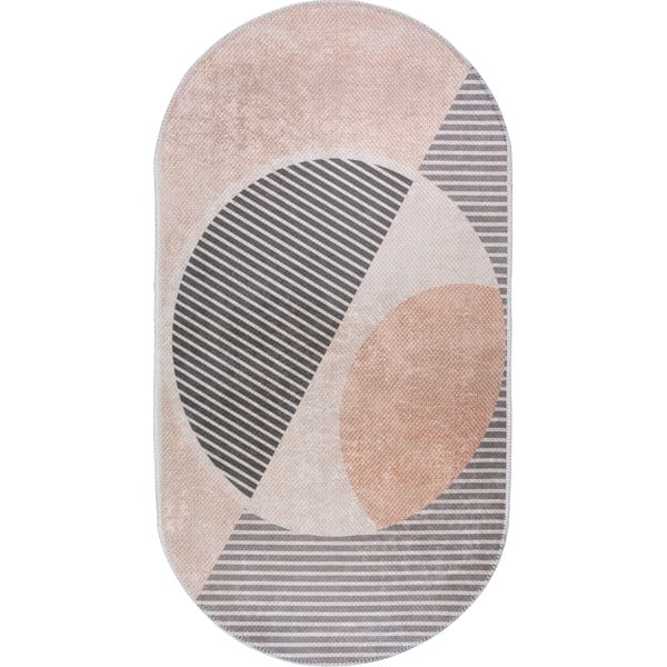 Svijetlo ružičasti/krem perivi tepih 120x180 cm Oval – Vitaus