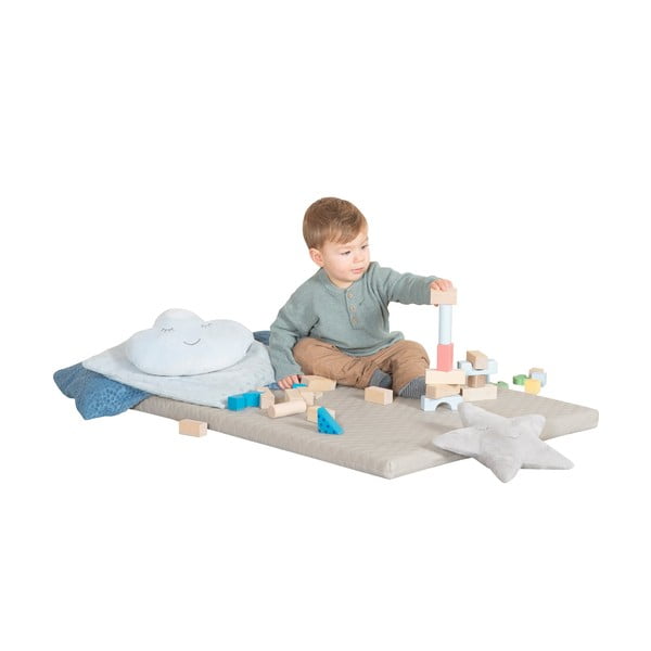 Bež dječja podloga za igru 78x100 cm Greyish gesteppt – Roba-image-4