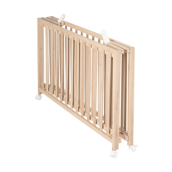 Dječji krevet na kotačićima/sklopivi 60x120 cm u prirodnoj boji Fold up – Roba-image-3