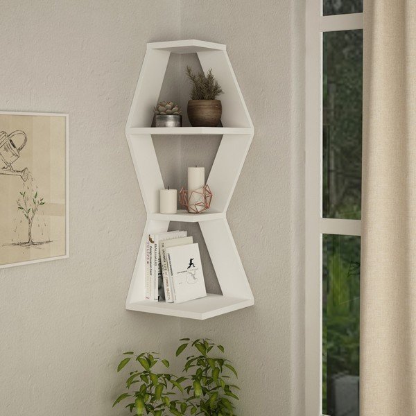 Bijela zidna polica Sablor Corner White-image-1