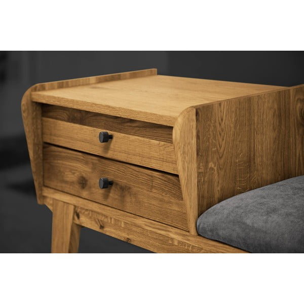 Ladica od hrastovine sa svjetlosivim sjedalom Retro - The Beds-image-4