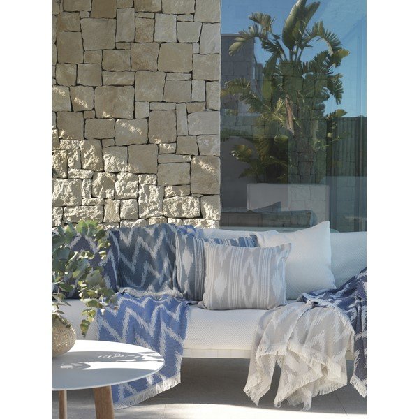 Tamno plava deka od mješavine pamuka 140x180 cm Mallorca – Euromant-image-3