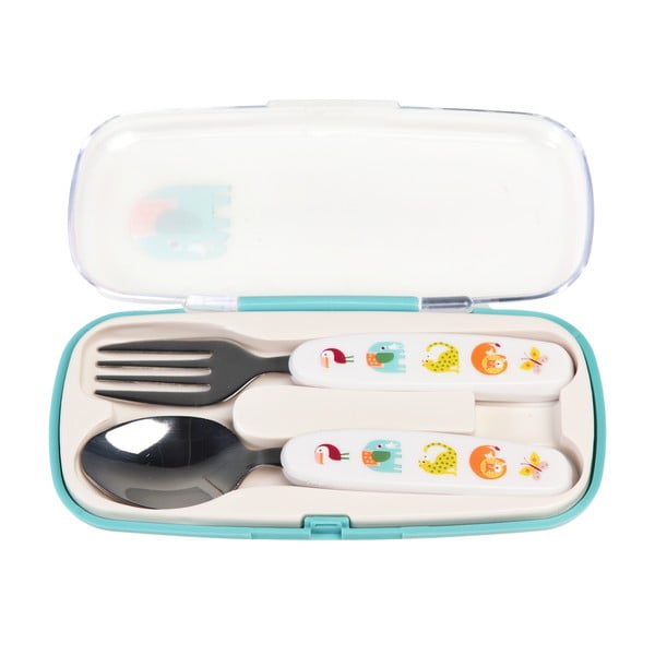 Krem dječji pribor za jelo 2 kom od nehrđajućeg čelika Wild Wonders – Rex London