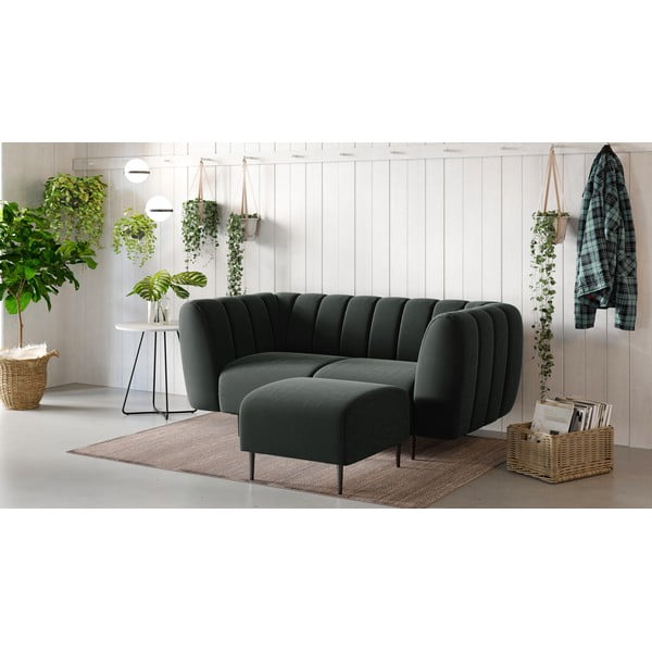 Tamno siva baršunasti tabure Ghado Shel-image-1