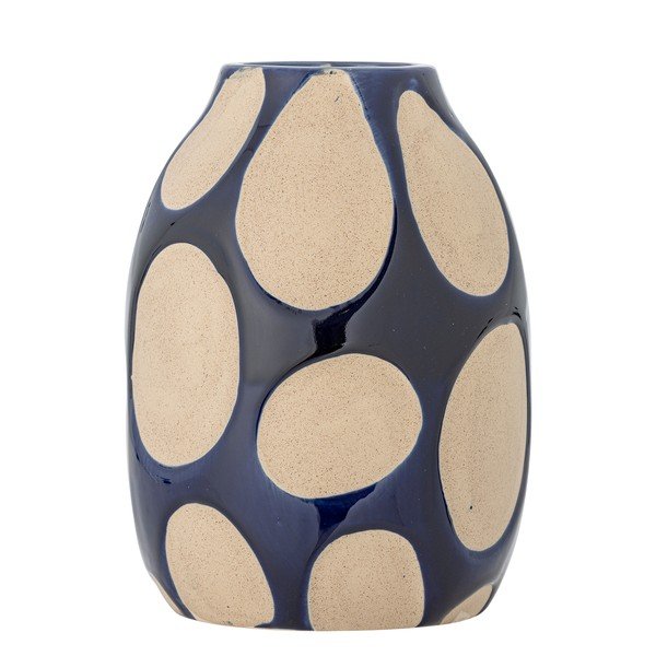 Tamno plava/krem vaza od kamenine (visina 20 cm) Bashir – Bloomingville