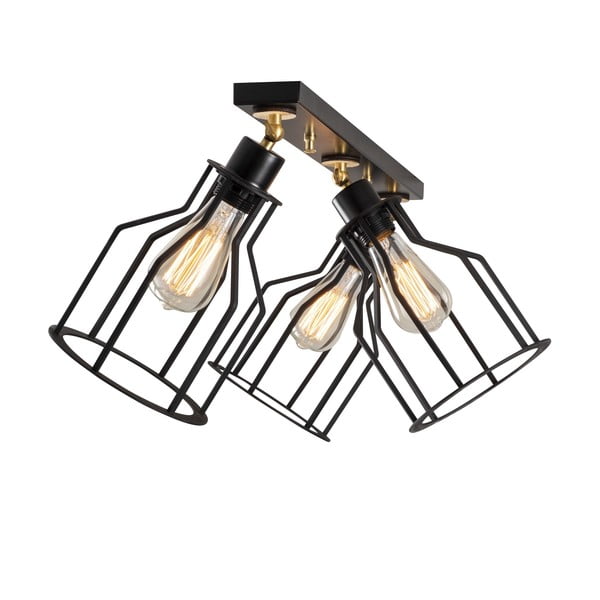 Crna/u zlatnoj boji stropna svjetiljka s metalnim sjenilom ø 17 cm Alacati – Opviq lights-image-2
