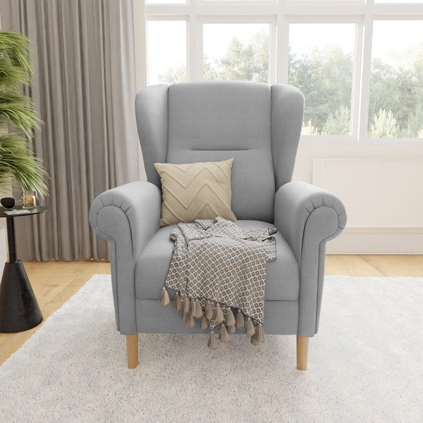 Svijetlo siva wing fotelja Swan – Ropez-image-1