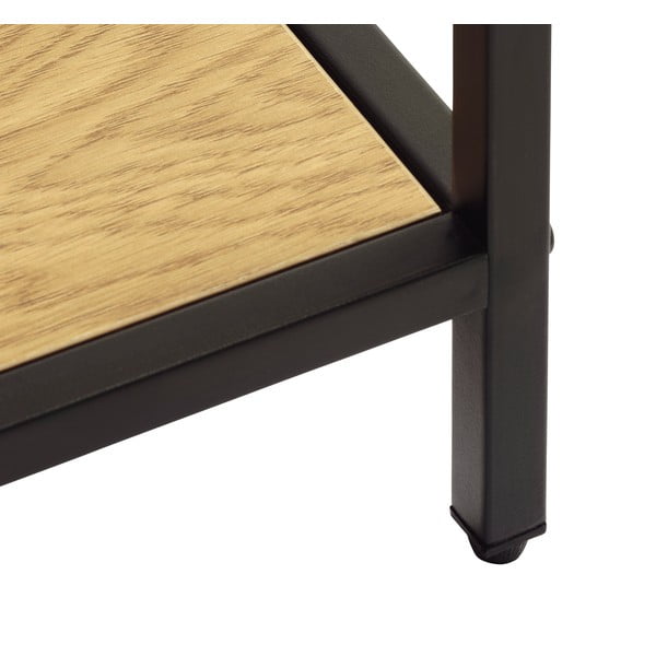 Crna/u prirodnoj boji biblioteka u dekoru hrasta 80x180x35 cm Altino – Unique Furniture-image-3