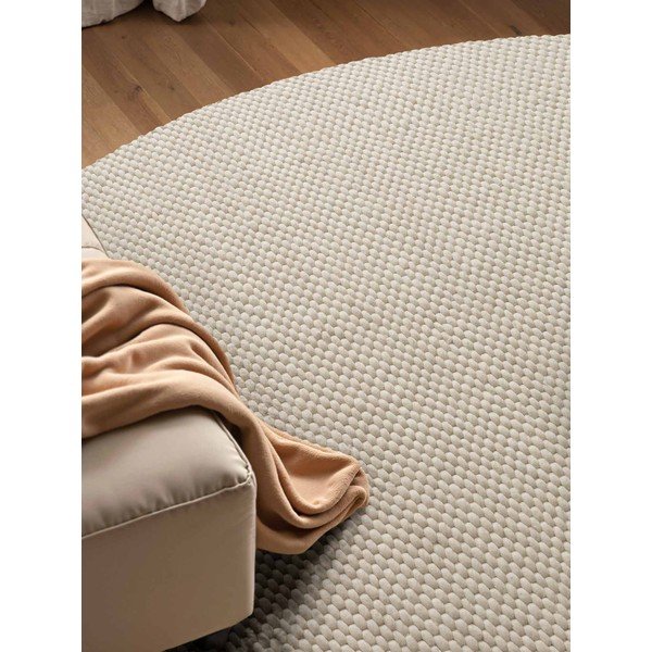 Krem ručno rađen vunen okrugao tepih ø 160 cm Lyon Beans – Elle Decoration-image-3