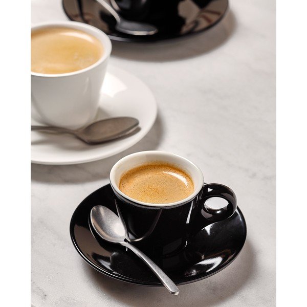 Crna porculanska šalica za espresso 80 ml Barista – BonBistro-image-1