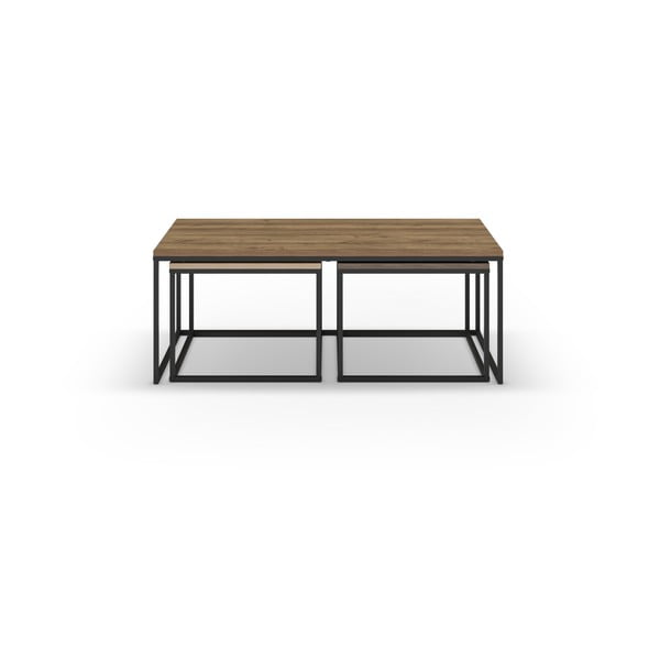 Stolići za kavu u setu 3 kom u prirodnoj boji 60x110 cm Camelia – Marckeric-image-2