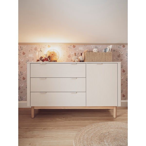 Bež niska dječja komoda 144,5x52 cm Miloo – Pinio-image-4