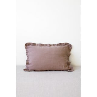 Ljubičasta lanena jastučnica s naboranim rubom Linen Tales, 50 x 60 cm