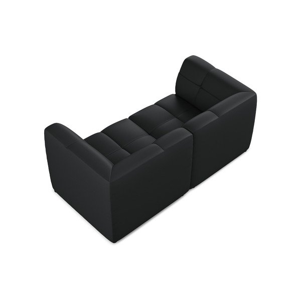 Crna sofa od imitacije kože 180 cm Aloha – Makamii-image-4
